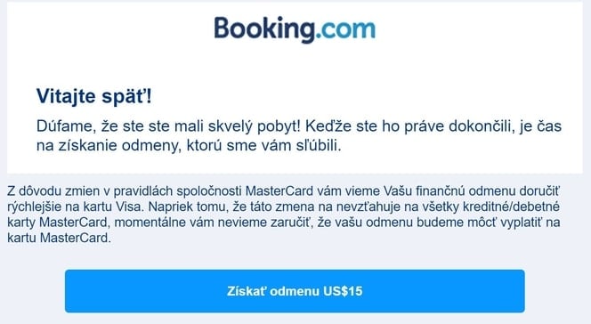 booking potvrdzujuci mail